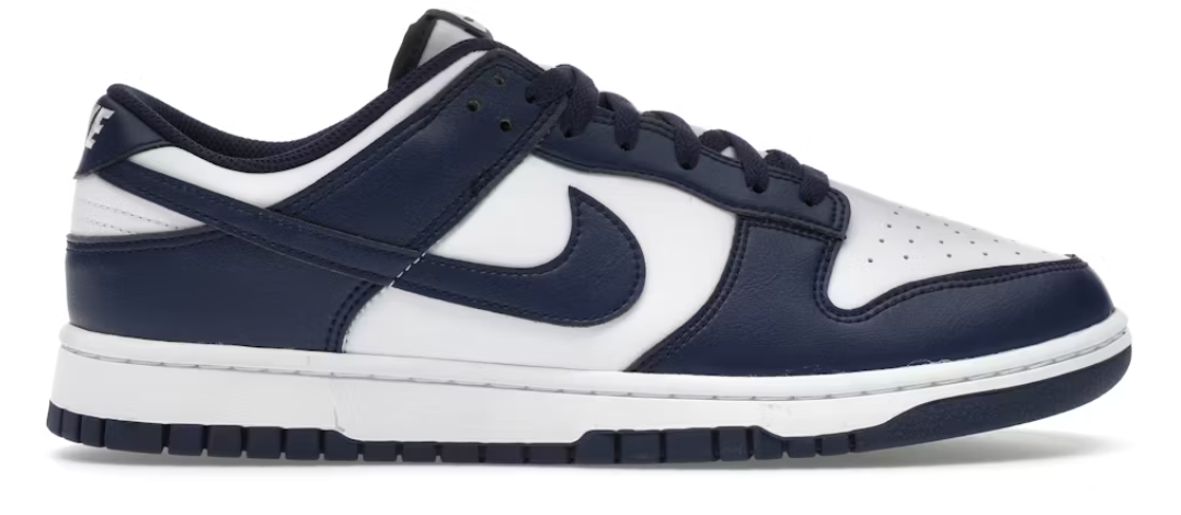 USED Nike Dunk Low White Midnight Navy
