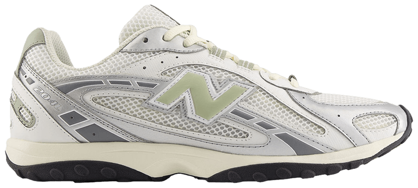 USED New Balance 204L Silver Metallic Sage Green