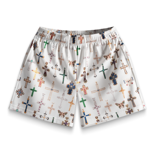 Promo Bravest Studios White Cross Shorts