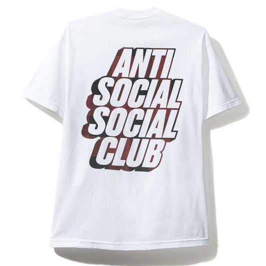 Promo Anti Social Social Club Blocked Plaid Tee Red White