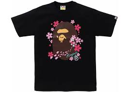 Promo BAPE Sakura Ape Head Tee Black