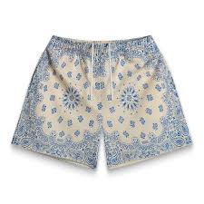 Promo Bravest Studios Paisley Cream Blue Shorts