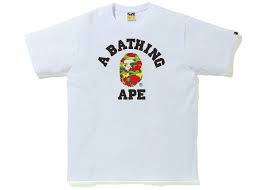 Promo BAPE Sta Camo College Tee White